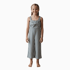 Mayoral tuta intera a righe bianche e blu con nodo bambina - Abbigliamento bambini firmato | CDifferent Outlet