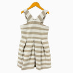 Mayoral vestito lino a righe bianco e beige bambina - Abbigliamento bambini firmato | CDifferent Outlet
