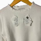 Alice Pi maglia avorio con applicazioni di strass e fiocchi bambina | CDifferent Outlet