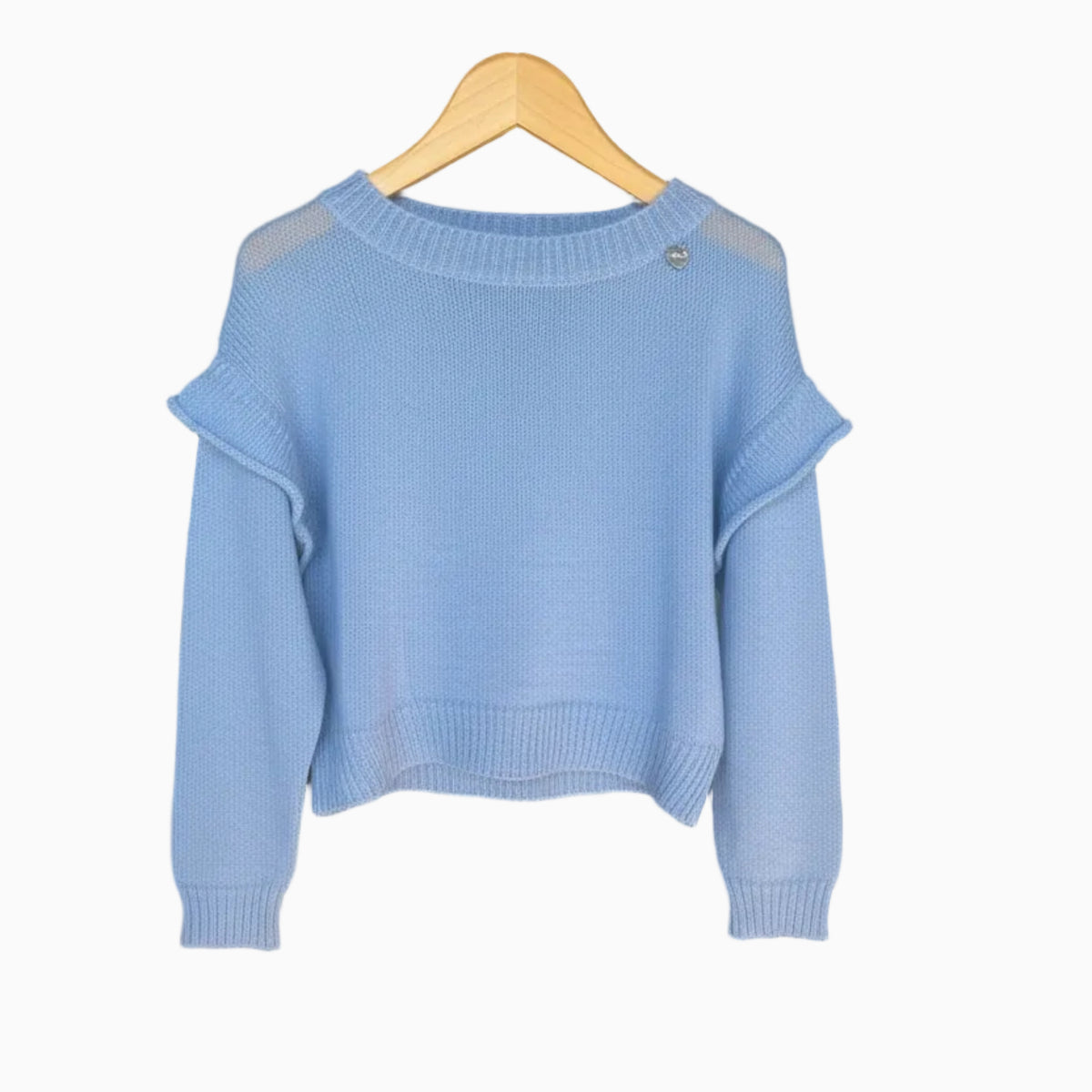 Alice Pi maglia celeste con volants e dettaglio cuore