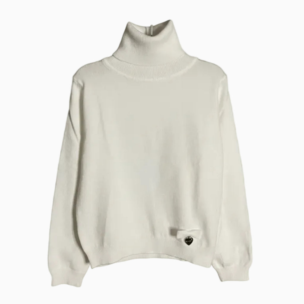 Alice Pi maglia a collo alto con fiocchetto e cuore logo bambina
