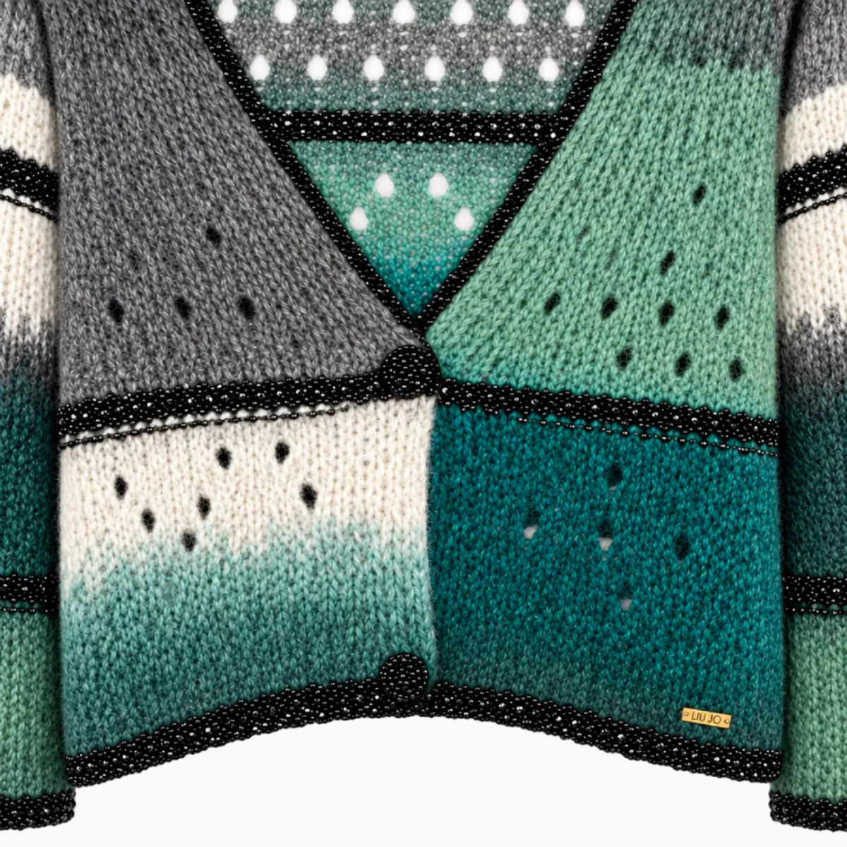 Liu Jo maglia aperta sfumata con motivo a trecce verde bambina | CDifferent Outlet