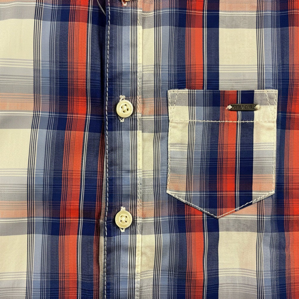 Mayoral camicia manica corta bambino a quadri blu e rossa - Abbigliamento bambini firmato | CDifferent Outlet