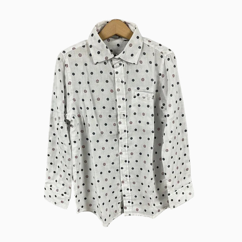 Sarabanda camicia pois bambino bianca - Abbigliamento bambini firmato | CDifferent Outlet