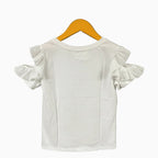 Please maglia bianca bambina manica organza - Abbigliamento bambini firmato | CDifferent Outlet
