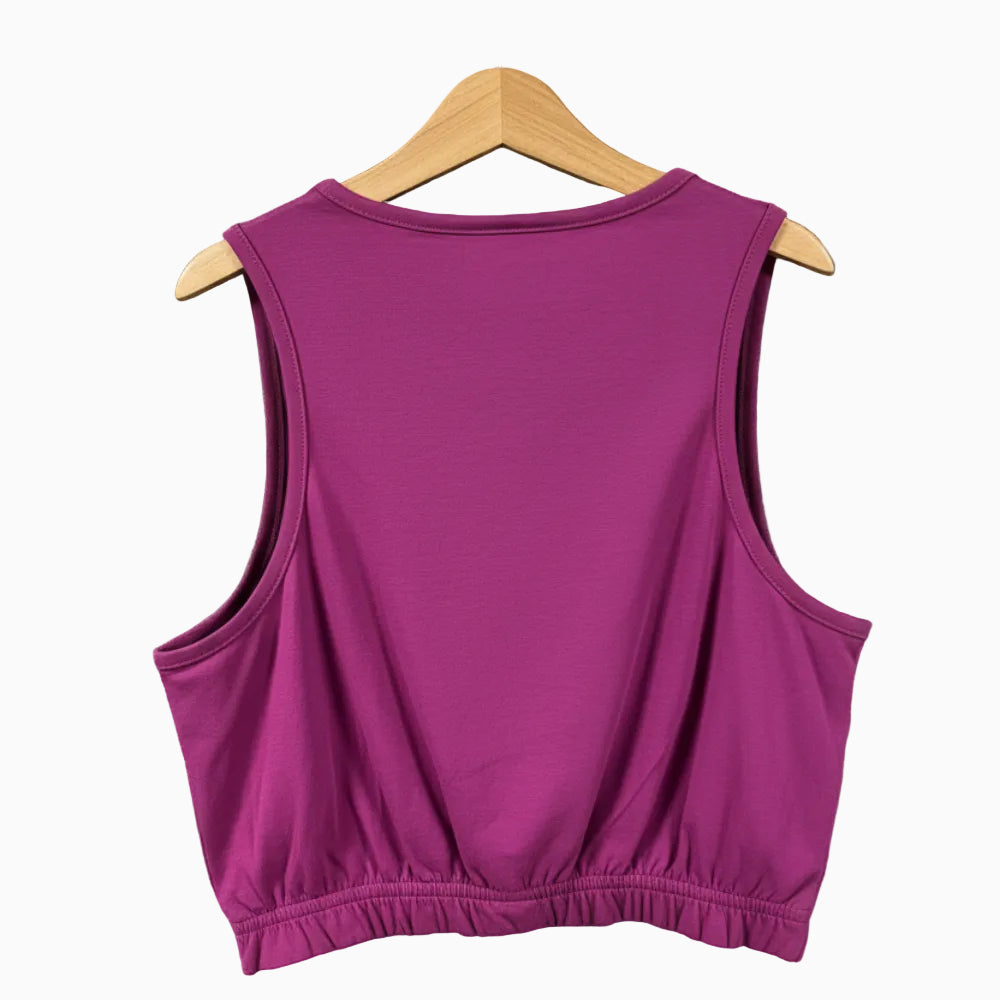 Starter Black Label canotta sportiva cropped viola con logo glitter bambina - Abbigliamento bambini firmato | CDifferent Outlet