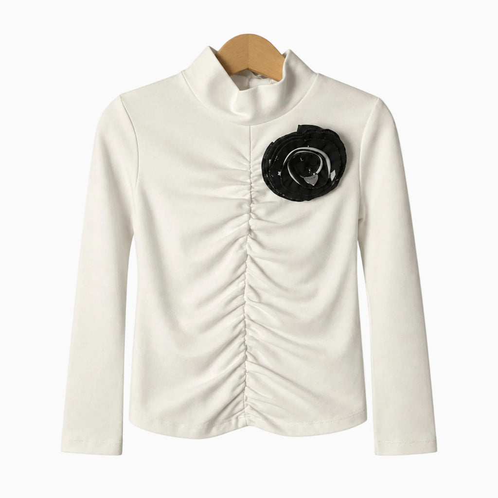 Alice Pi lupetto avorio con spilla fiore nera bambina | CDifferent Outlet