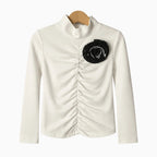 Alice Pi lupetto avorio con spilla fiore nera bambina | CDifferent Outlet