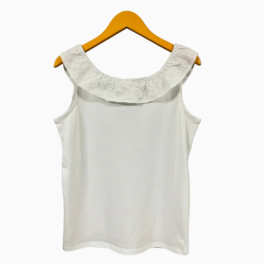 Name It top bianco con scollo in sangallo bambina