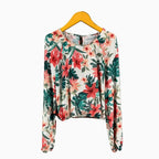 Kocca blusa floreale bambina verde e corallo - Abbigliamento bambini firmato | CDifferent Outlet