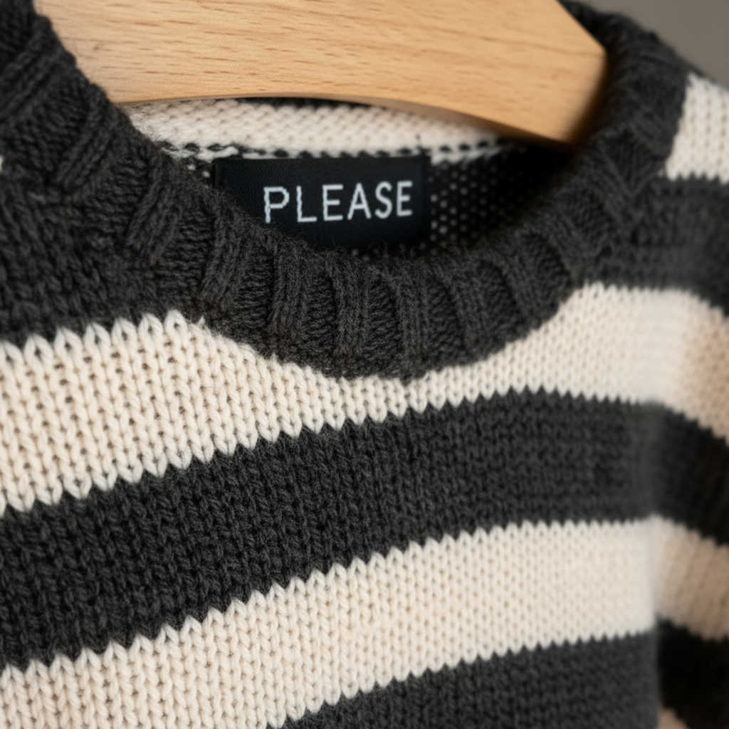 Please maglione a righe con dettagli a contrasto neonato
