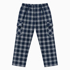 Jeckerson pantalone cargo bambino a quadri blu e bianco con tasconi laterali