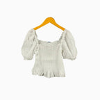 Mayoral top bianco bambina nido d’ape