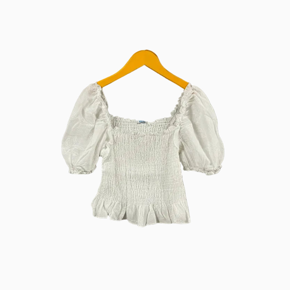 Mayoral top bianco bambina nido d’ape