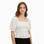 Mayoral top bianco bambina nido d’ape