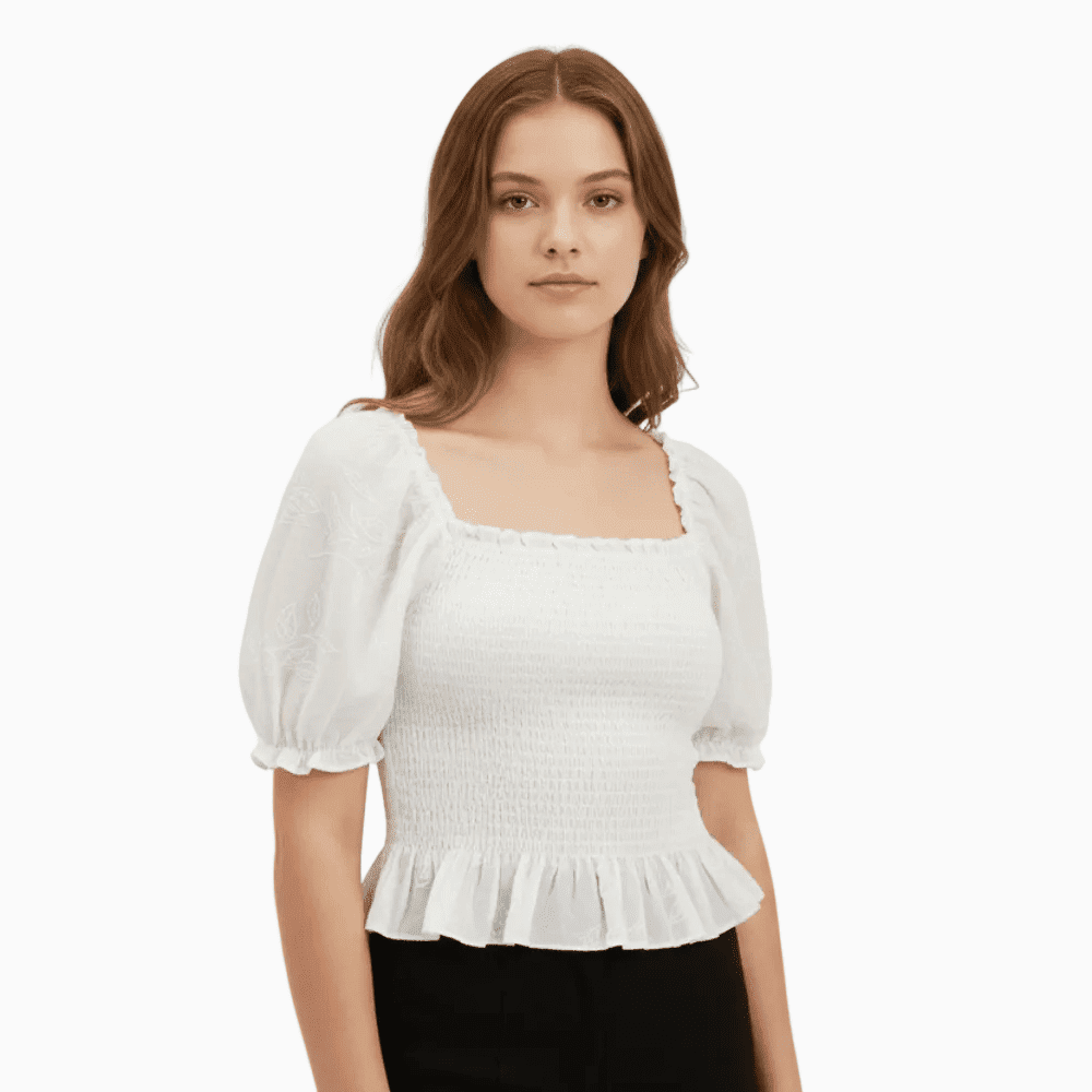 Mayoral top bianco bambina nido d’ape