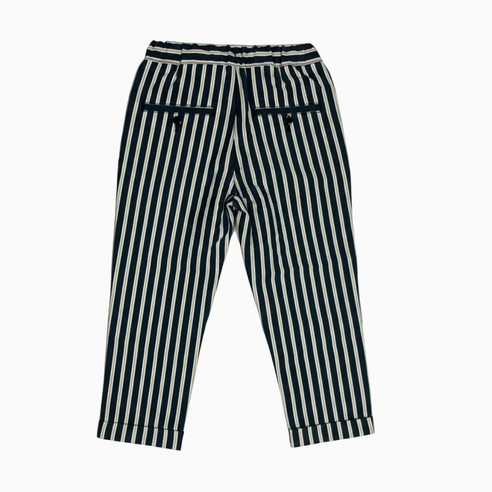 Sarabanda pantalone bambino a righe bianco, blu e beige - Abbigliamento bambini firmato | CDifferent Outlet