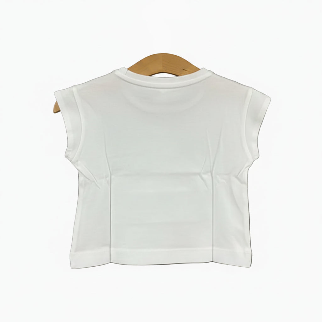 Mayoral t-shirt manica corta bianca neonata con farfalla