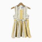 Mayoral vestito bambina a righe bianche e beige con maxi fiocco - Abbigliamento bambini firmato | CDifferent Outlet