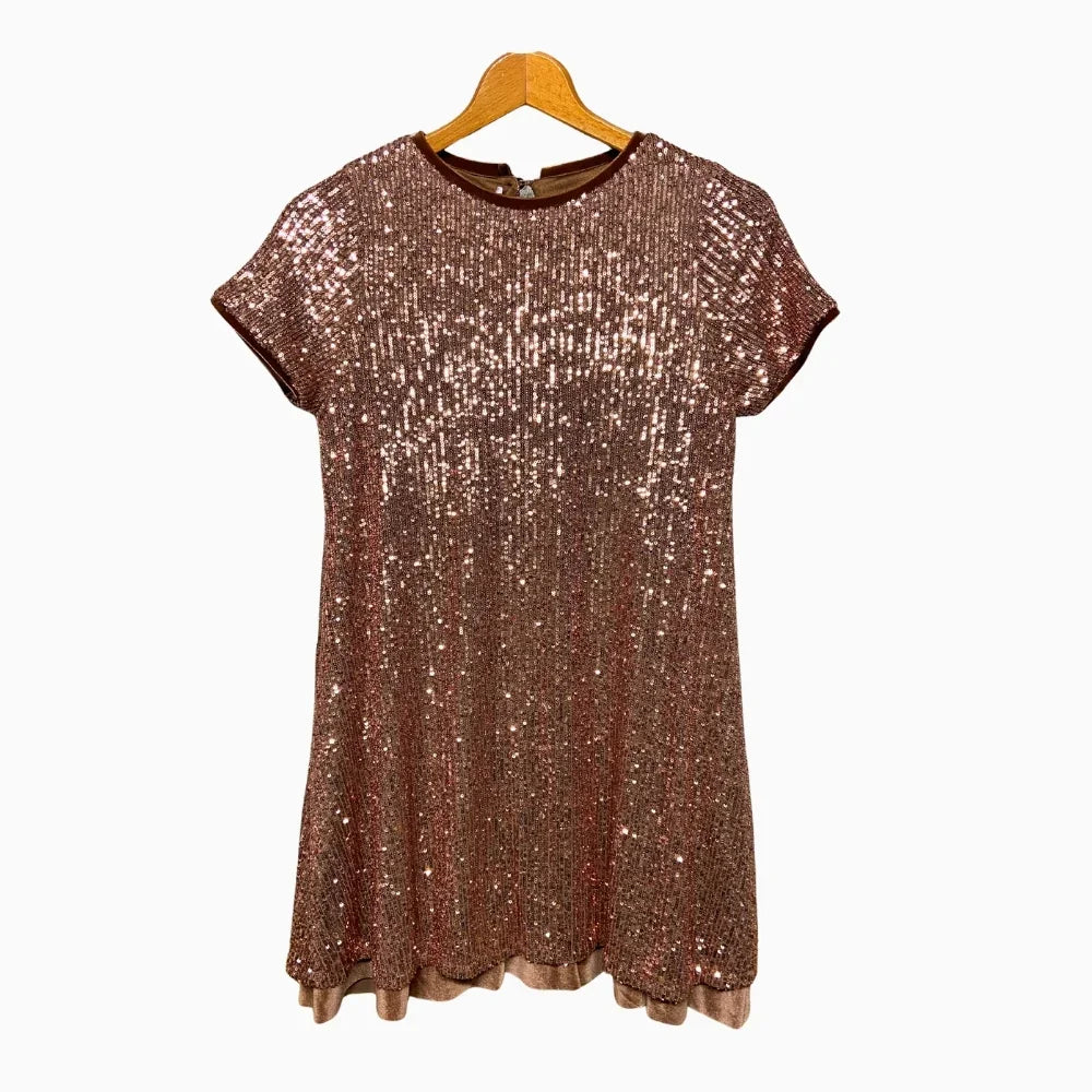 Elsy abito bambina paillettes color rame - Abbigliamento bambini firmato | CDifferent Outlet