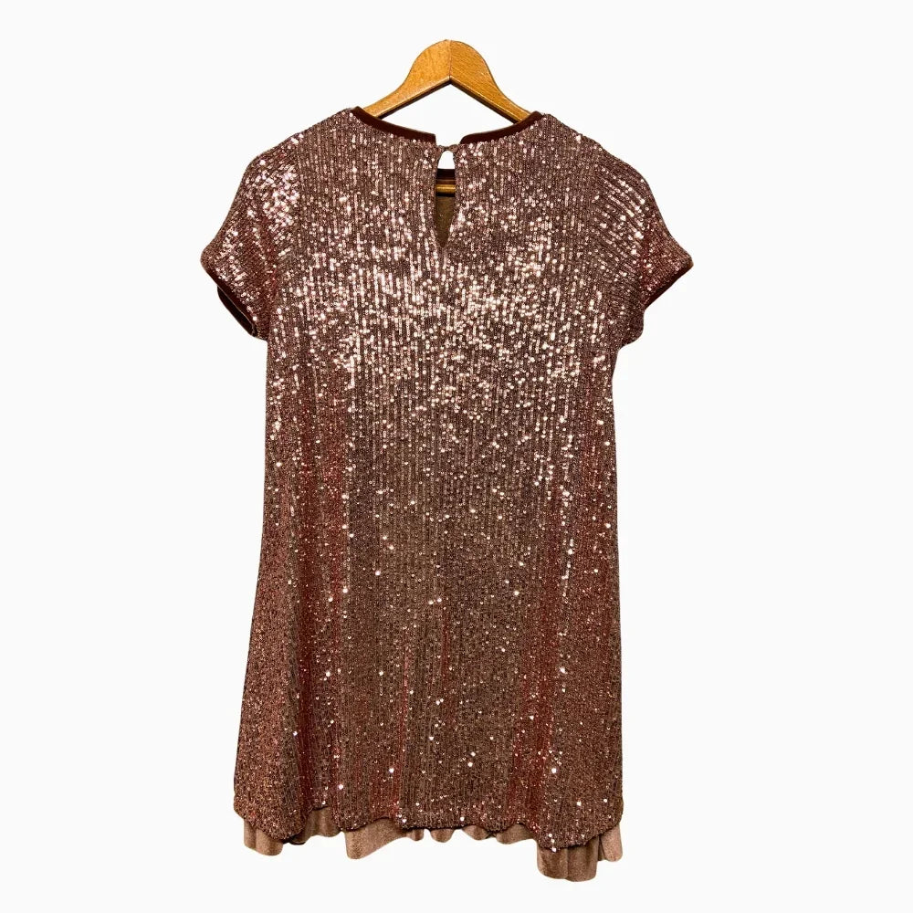Elsy abito bambina paillettes color rame