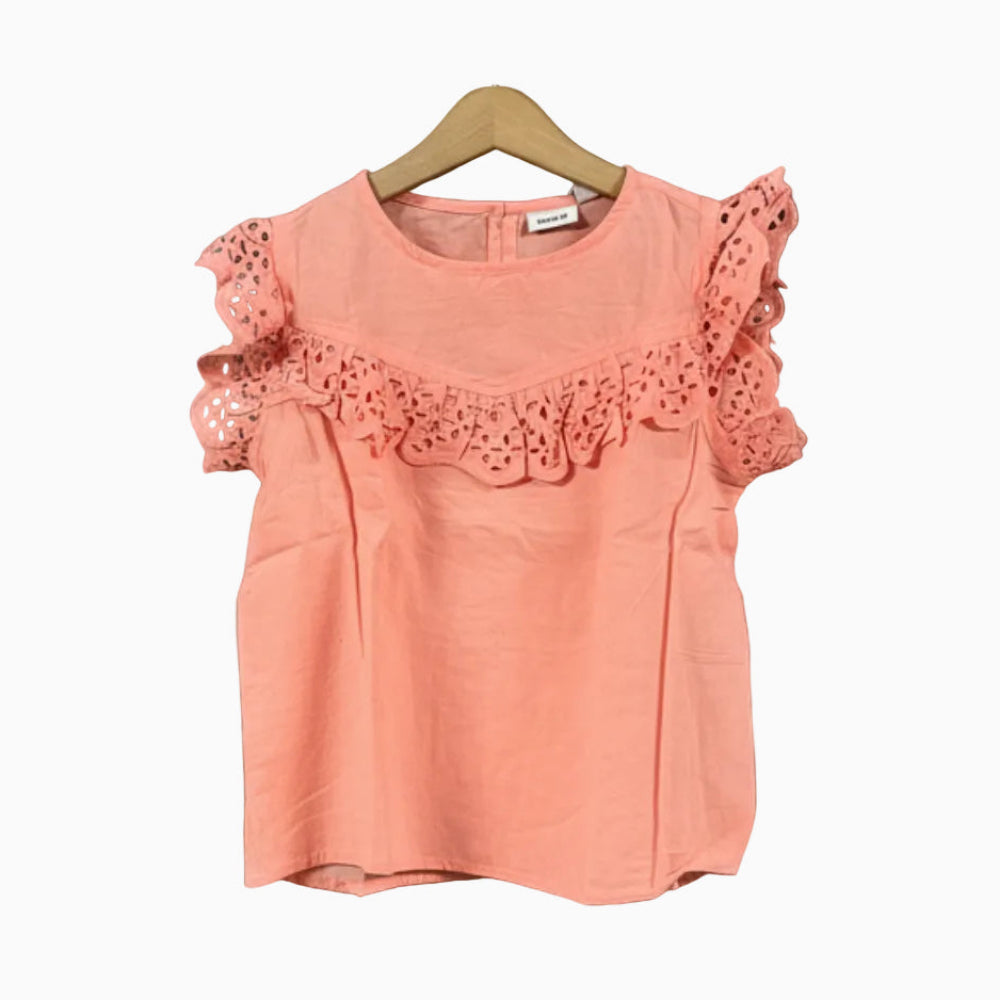 Name It t-shirt manica corta in pizzo sangallo bambina