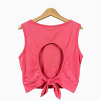 Please top corallo fiocco schiena bambina - Abbigliamento bambini firmato | CDifferent Outlet