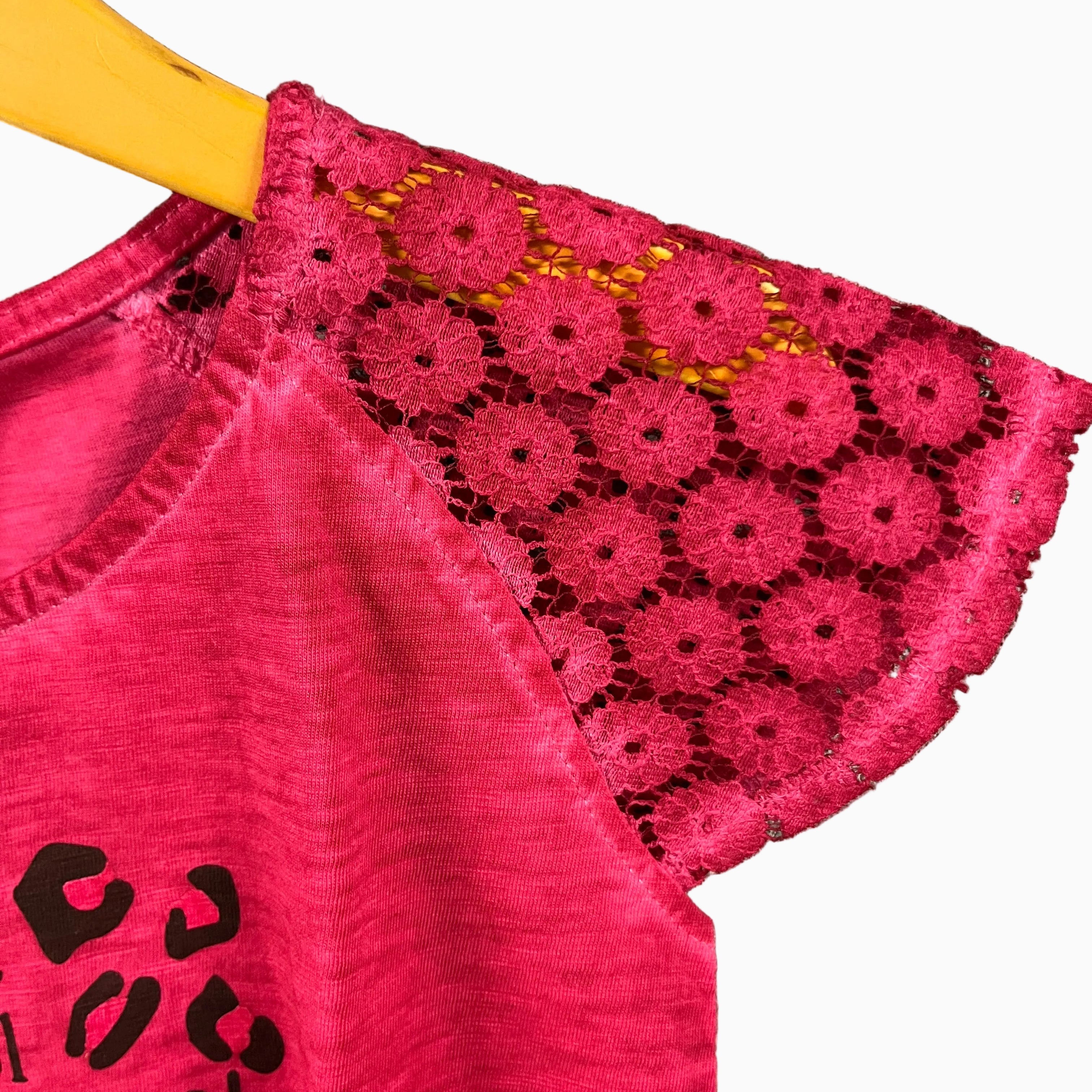 Boboli t-shirt manica corta in pizzo fucsia bambina - Abbigliamento bambini firmato | CDifferent Outlet