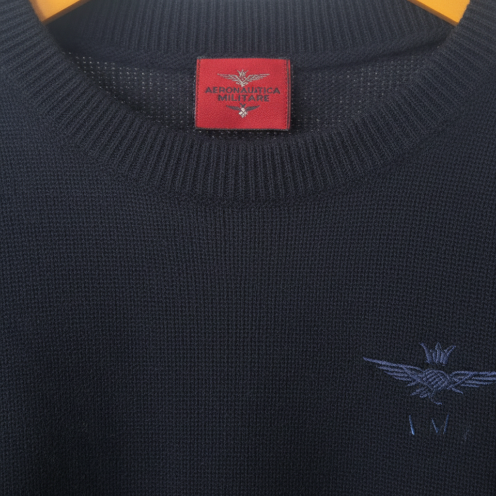 Aeronautica Militare maglia girocollo con ricamo aquila bambino