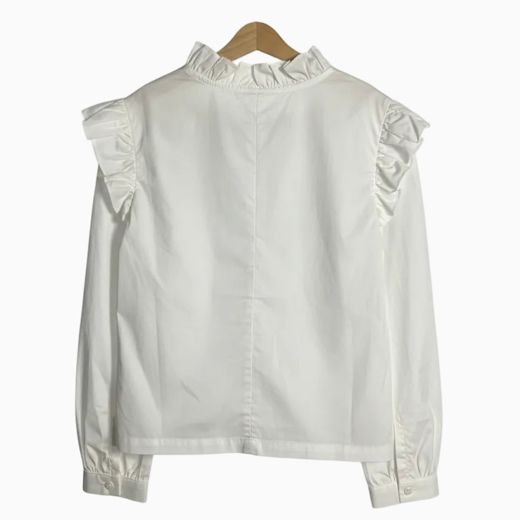 Alice Pi camicia elegante avorio con volants e collo arricciato bambina