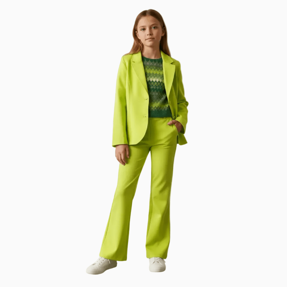 People completo coordinato bambina verde lime - Abbigliamento bambini firmato | CDifferent Outlet