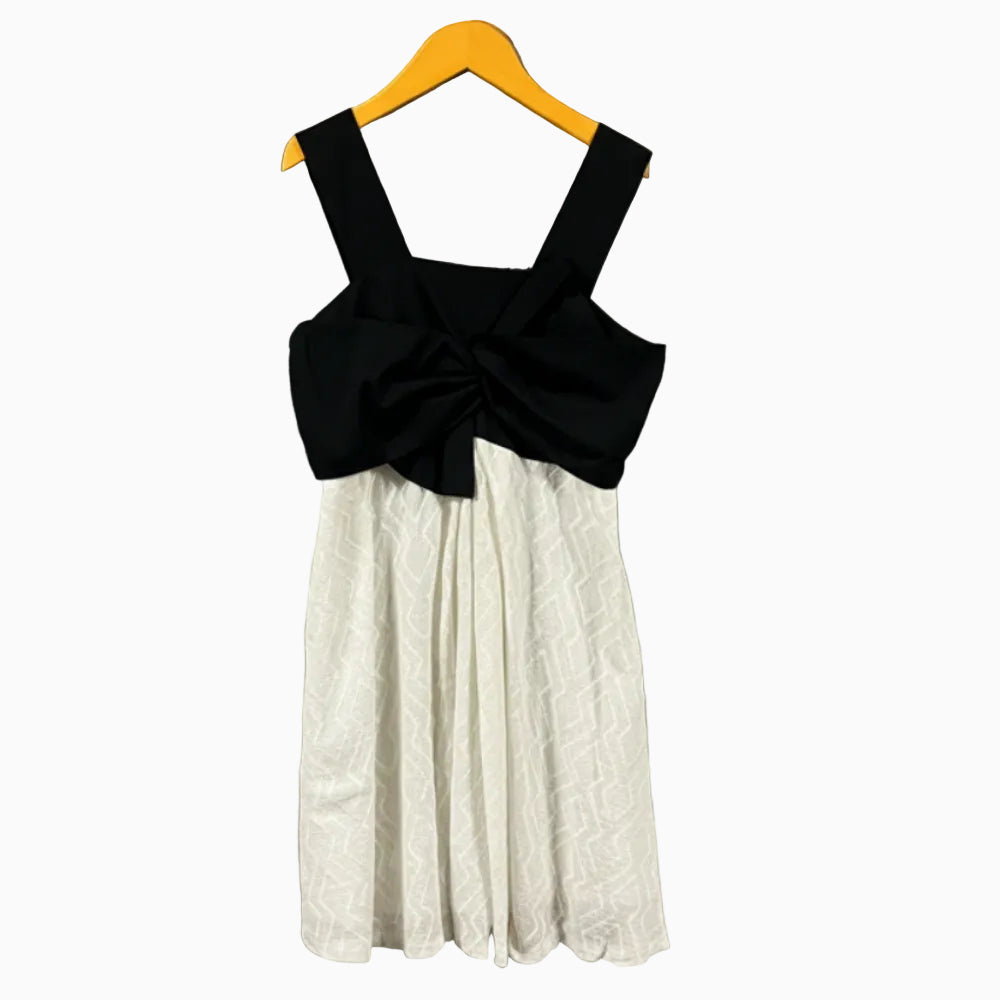 Mayoral vestito bambina bianco fiocco nero - Abbigliamento bambini firmato | CDifferent Outlet