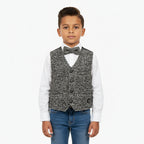 Fred Mello gilet con papillon bambino misto lana nero - Abbigliamento bambini firmato | CDifferent Outlet