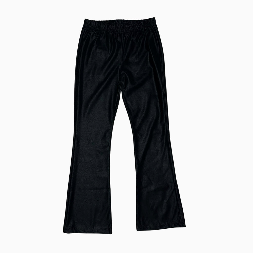 Fun & Fun leggings bambina a zampa in ecopelle nero - Abbigliamento bambini firmato | CDifferent Outlet