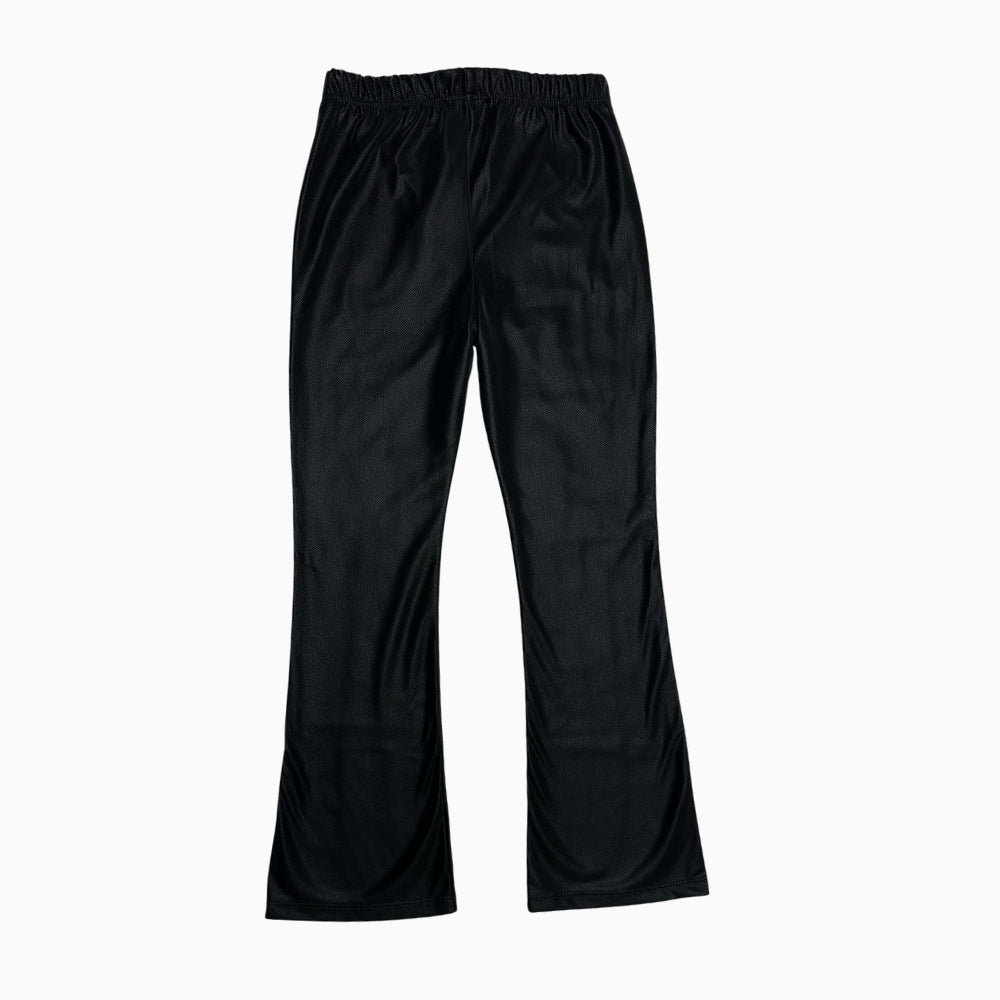 Fun & Fun leggings bambina a zampa in ecopelle nero - Abbigliamento bambini firmato | CDifferent Outlet