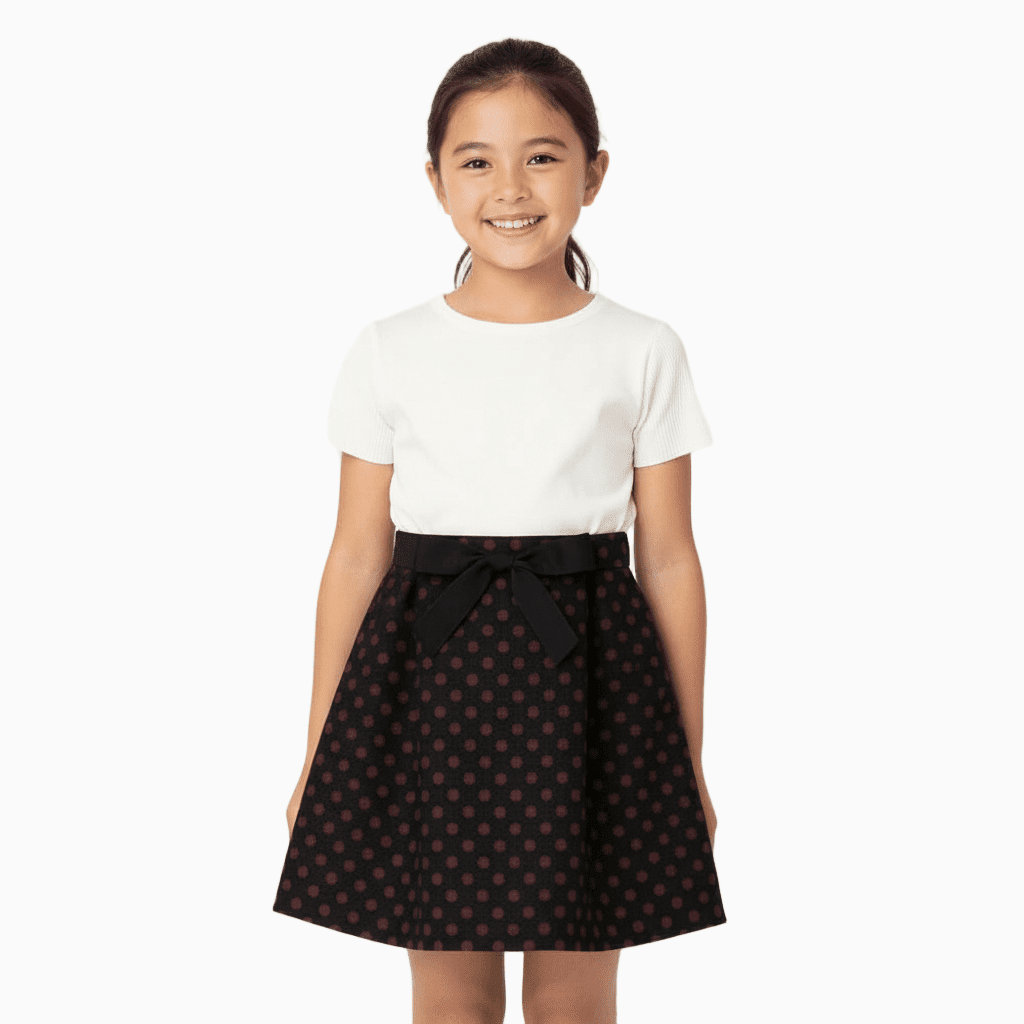 Gaialuna gonna bambina nera a pois - Abbigliamento bambini firmato | CDifferent Outlet