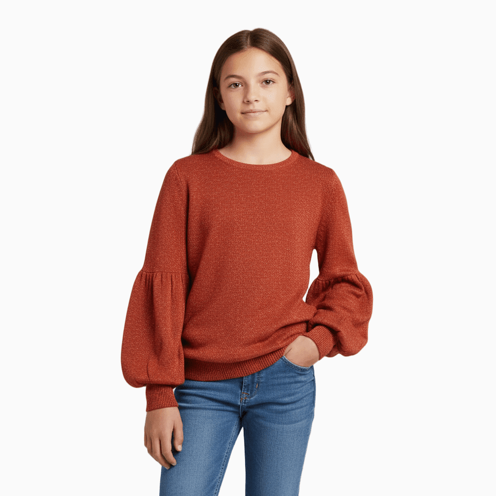 Gaialuna maglia bambina terracotta - Abbigliamento bambini firmato | CDifferent Outlet