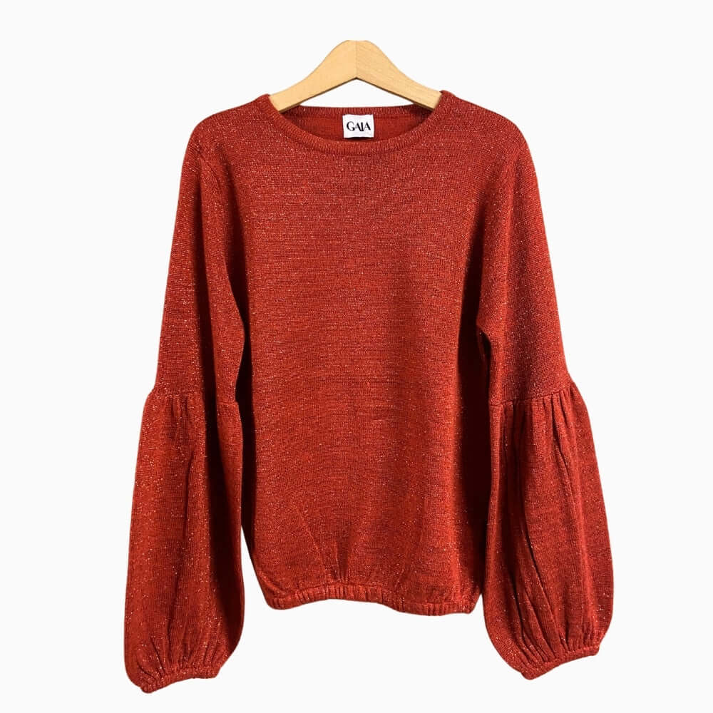 Gaialuna maglia bambina terracotta - Abbigliamento bambini firmato | CDifferent Outlet