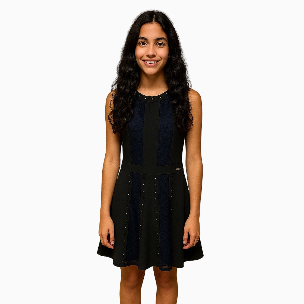 Guess By Marciano abito con pizzo bambina nero