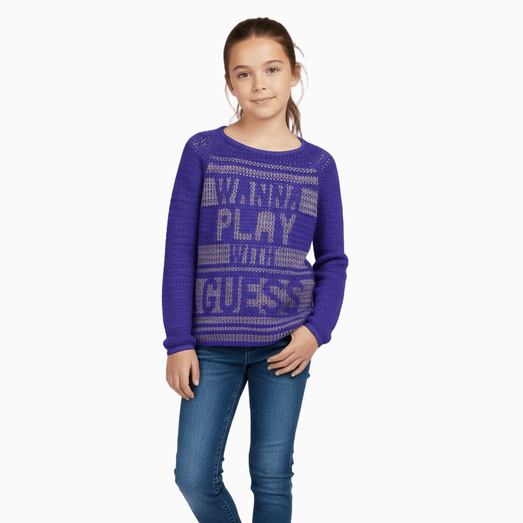 Guess maglia traforata bambina viola