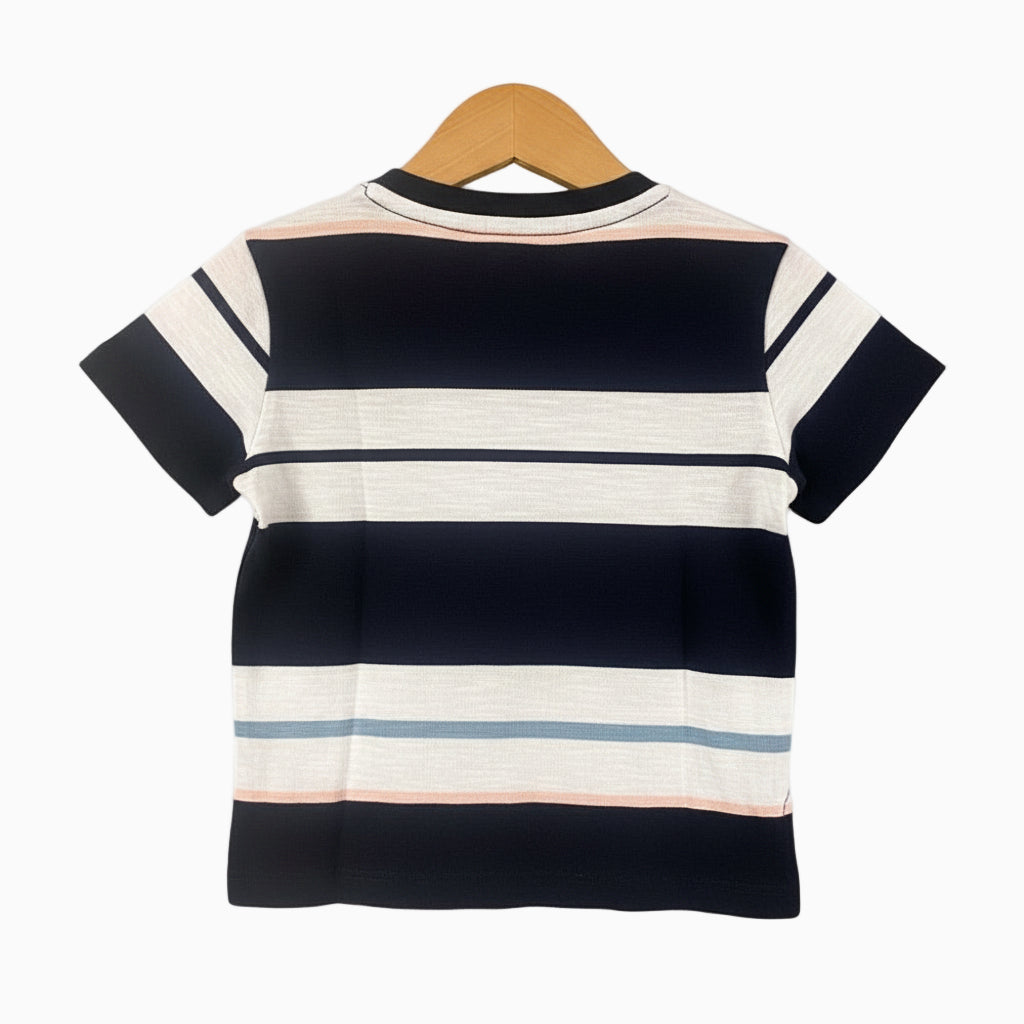 Guess t-shirt manica corta neonato a righe bianco e blu