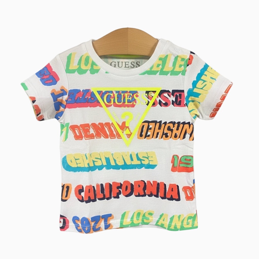 Guess t-shirt manica corta neonato fantasia - Abbigliamento bambini firmato | CDifferent Outlet