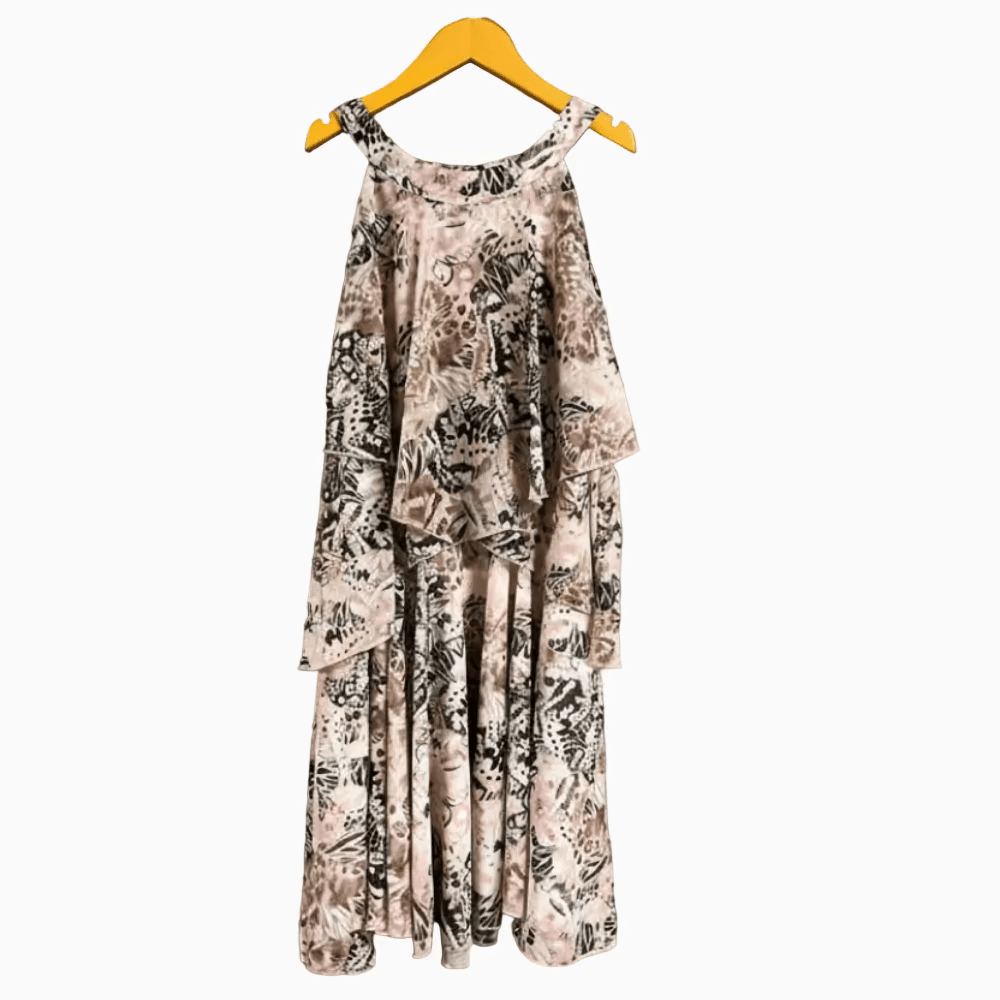 Kocca vestito bambina scollo americano rosa cipria fantasia - Abbigliamento bambini firmato | CDifferent Outlet
