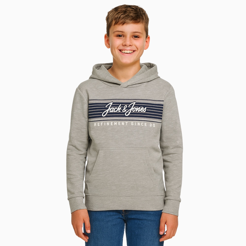 Jack & Jones felpa con cappuccio bambino grigia - Abbigliamento bambini firmato | CDifferent Outlet