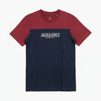 Jack & Jones t-shirt manica corta bambino blu e bordeaux