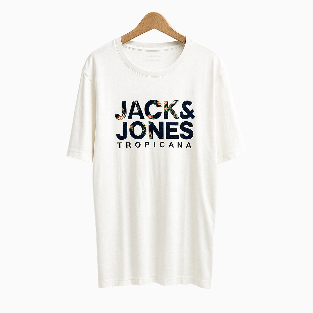 Jack & Jones t-shirt manica corta bambino tropicana bianca