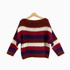 Kocca maglione a righe con scollo rotondo bambina