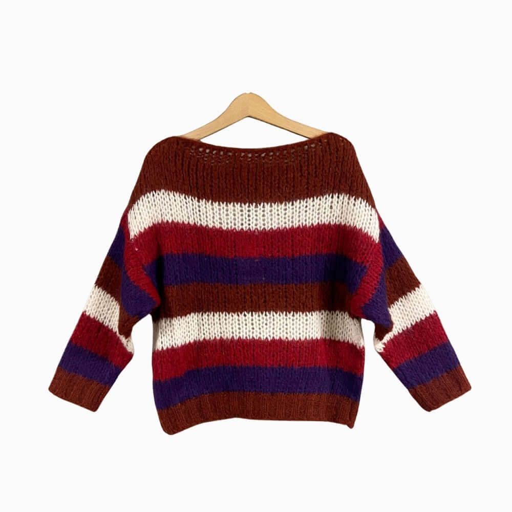 Kocca maglione a righe con scollo rotondo bambina