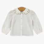 Leo & Lilly camicia bianca neonata colletto con cuori