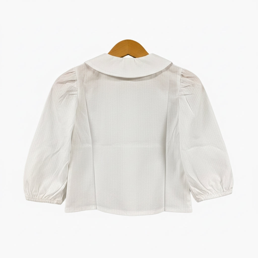 Leo & Lilly camicia bianca neonata colletto con cuori